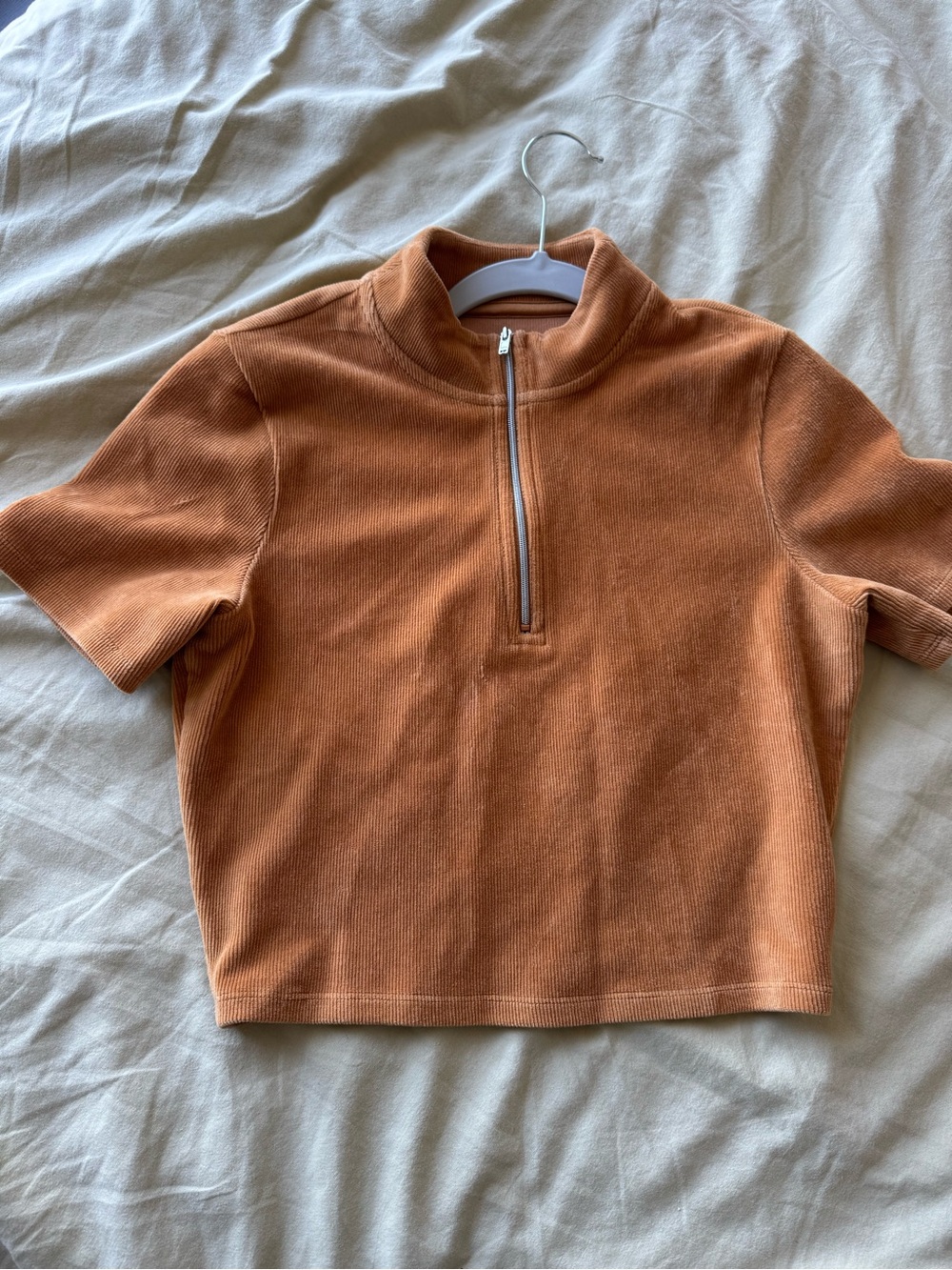 Alo Yoga Micro Corduroy 2 Piece Set Toffee Flare Pants Crop Top S - Picture 8 of 12